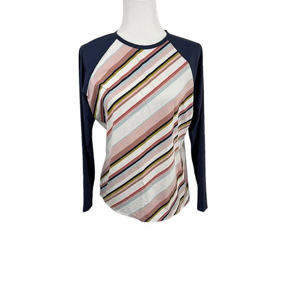 Women's Roxy long sleeved colorful striped rash guard - Medium - Picture 1 of 4